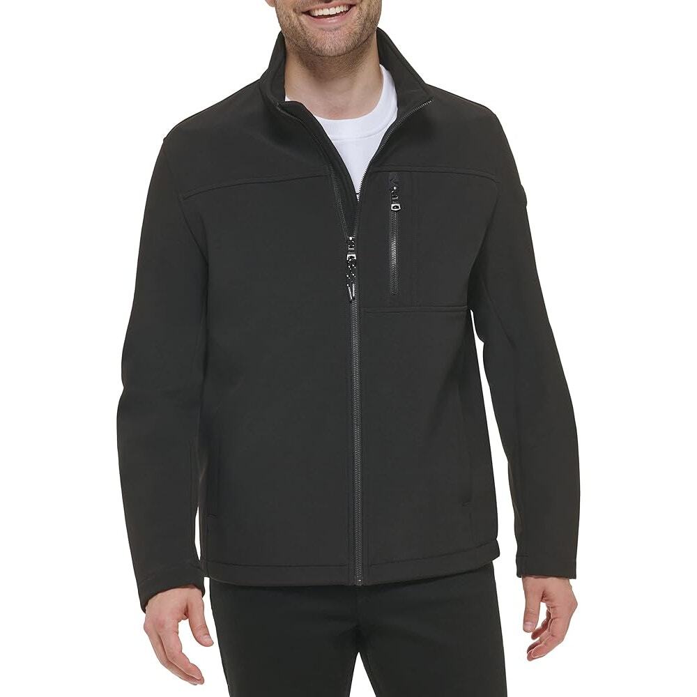 CALVIN KLEIN Men's Classic Soft Shell Jacket Size M In Black